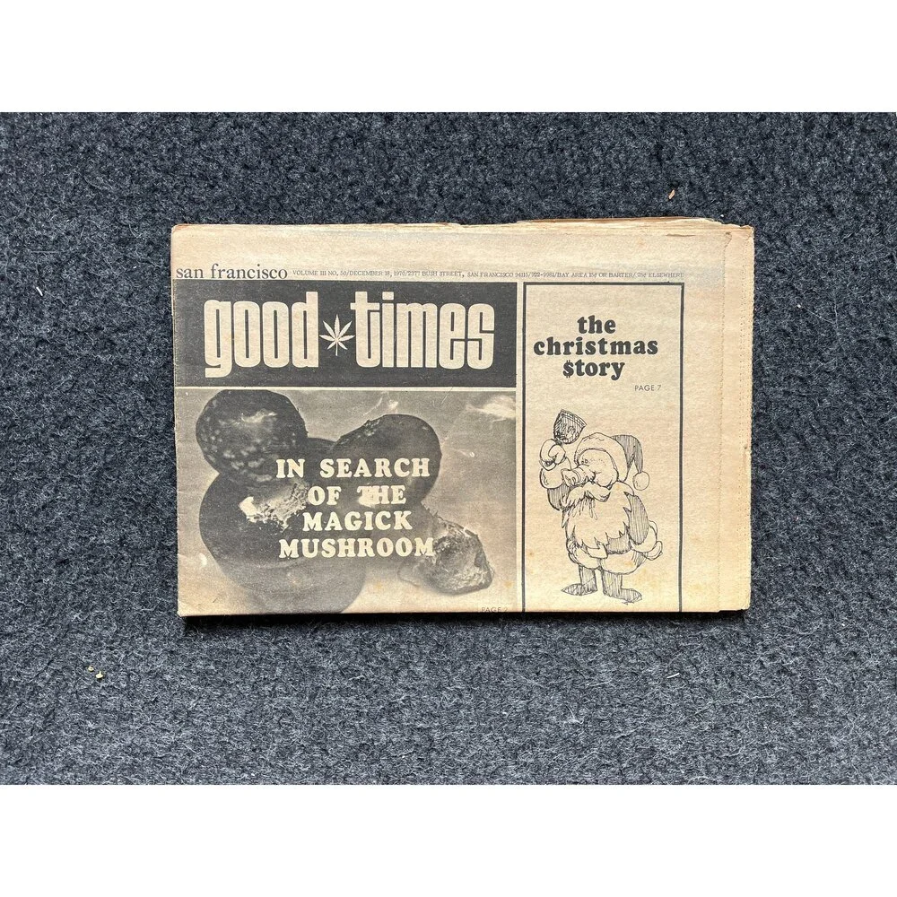 1970s Mushroom Art, High Times Underground Newspaper, Black Panther Party, Vint